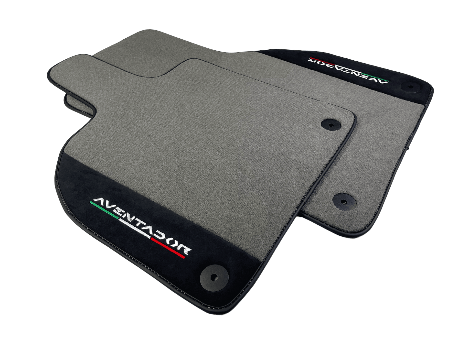 Gray Floor Mats for Lamborghini Aventador With Alcantara Leather - AutoWin