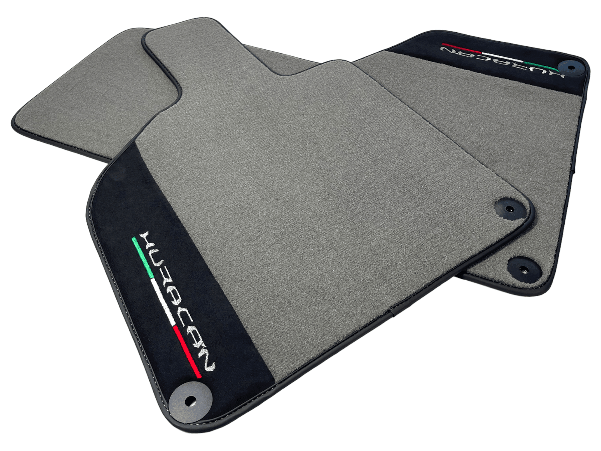 Gray Floor Mats for Lamborghini Huracan With Alcantara Leather - AutoWin