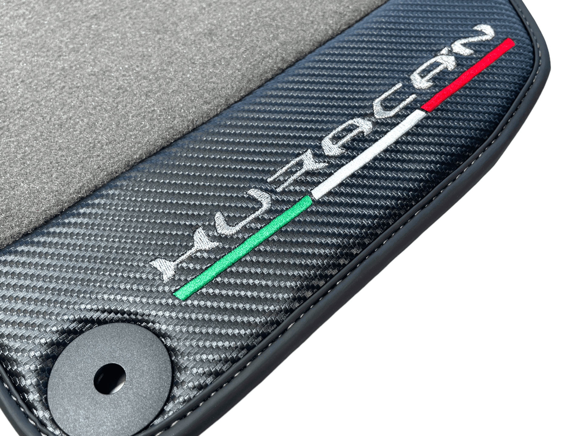 Gray Floor Mats for Lamborghini Huracan With Carbon Fiber Leather - AutoWin