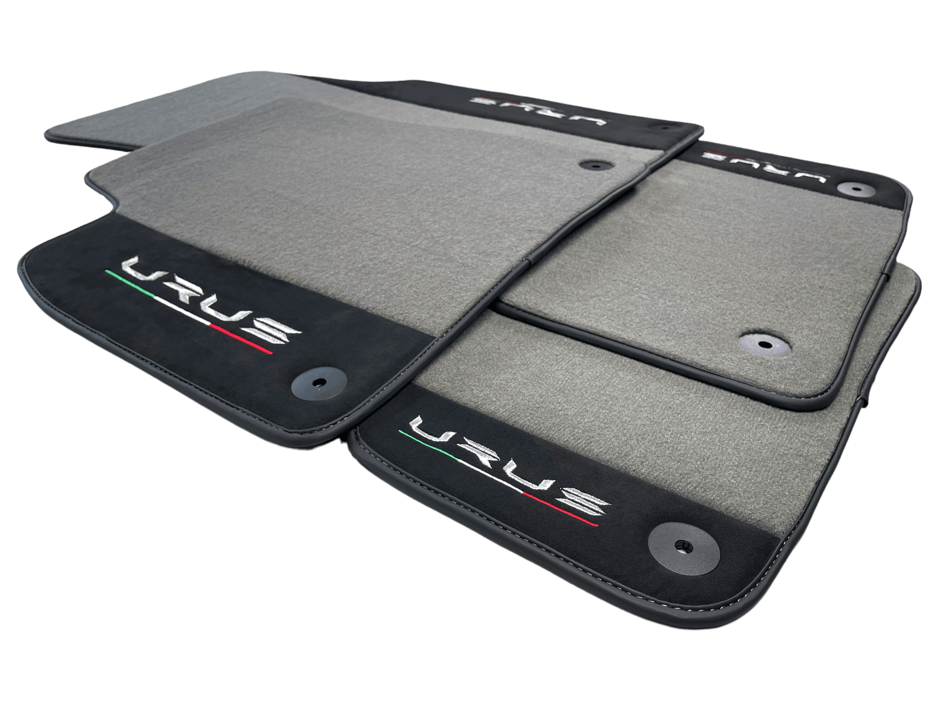 Gray Floor Mats For Lamborghini Urus With Alcantara Leather - AutoWin