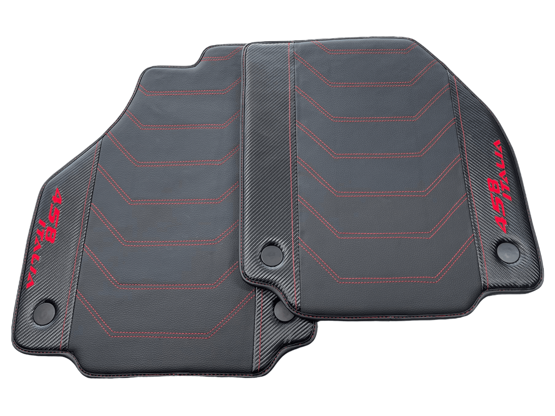 Leather Floor Mats For Ferrari 458 Italia 2009-2015 With Carbon Fiber - AutoWin