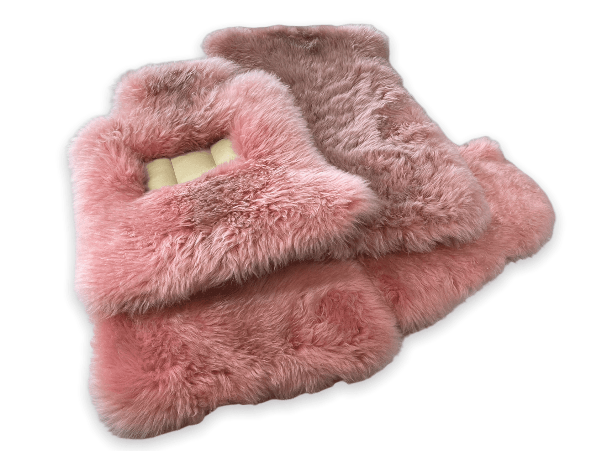 Pink Sheepskin Floor Mats For Rolls Royce Wraith 2013–2023 Er56 Design - AutoWin