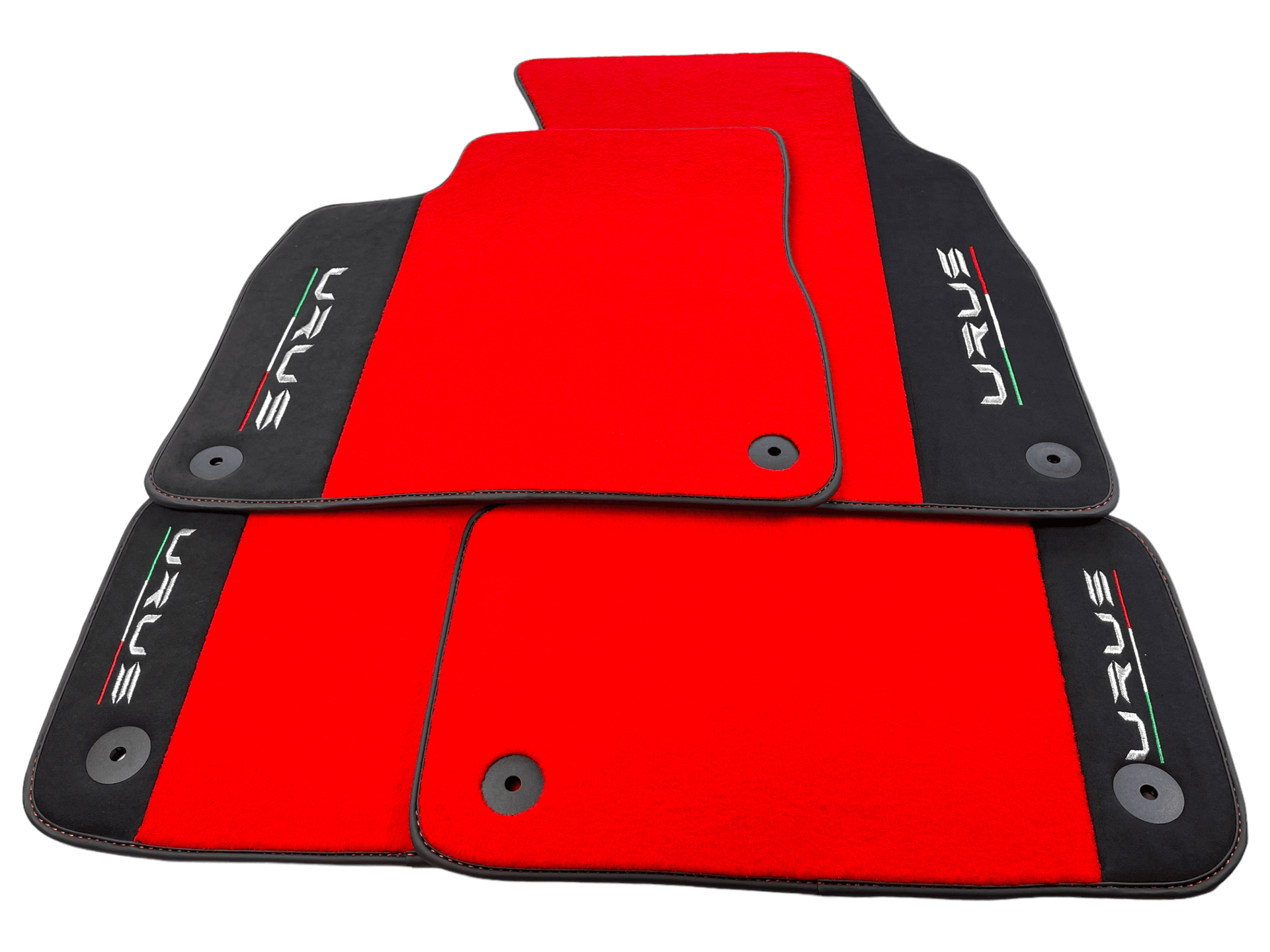 Red Floor Mats For Lamborghini Urus With Alcantara Leather - AutoWin