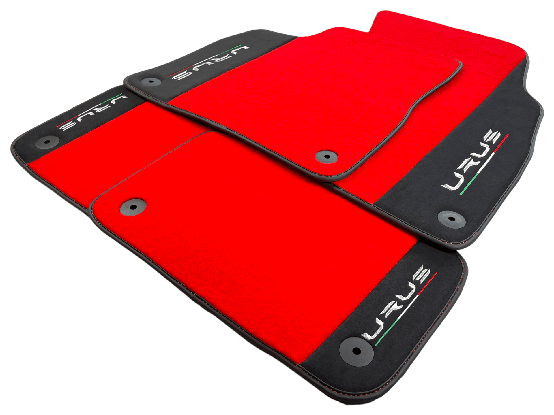 Red Floor Mats For Lamborghini Urus With Alcantara Leather - AutoWin