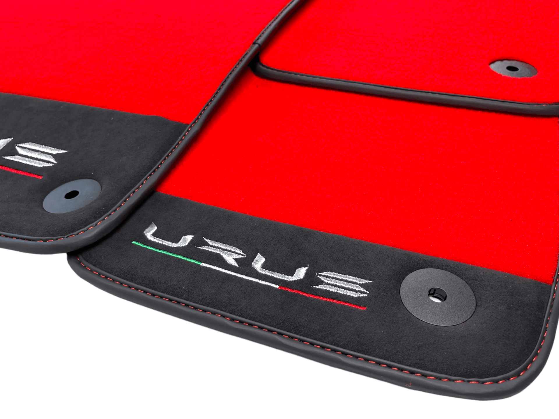 Red Floor Mats For Lamborghini Urus With Alcantara Leather - AutoWin