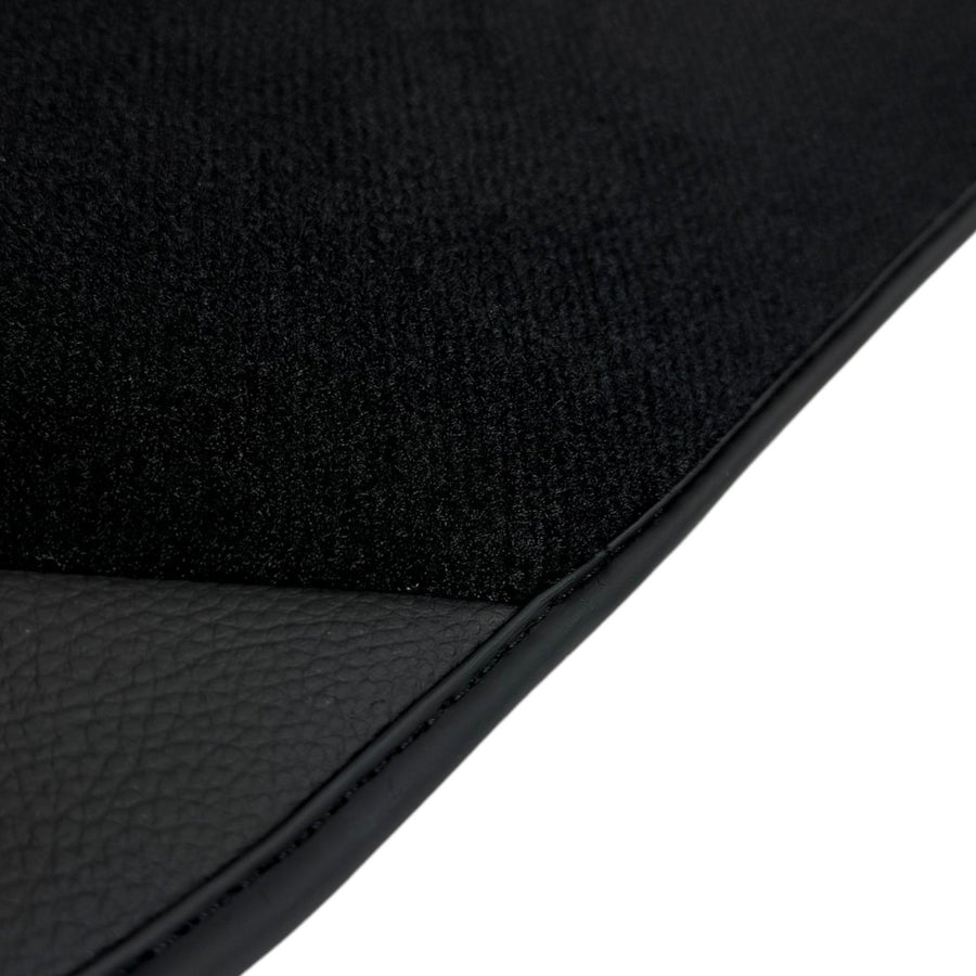 Black Floor Mats for Ferrari 488 Pista Spider 2019-2021 with Leather - AutoWin
