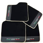 Black Floor Mats for Ferrari Purosangue with Leather and Beige Trim | Italian Edition - AutoWin