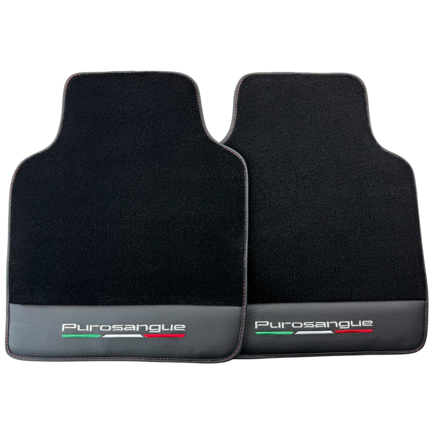Black Floor Mats for Ferrari Purosangue with Leather and Black Trim | Italian Edition - AutoWin