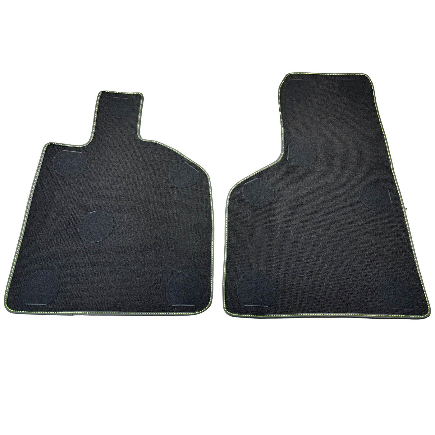 Black Floor Mats for Lamborghini Huracan Tecnica with Alcantara Leather | Green Edition - AutoWin