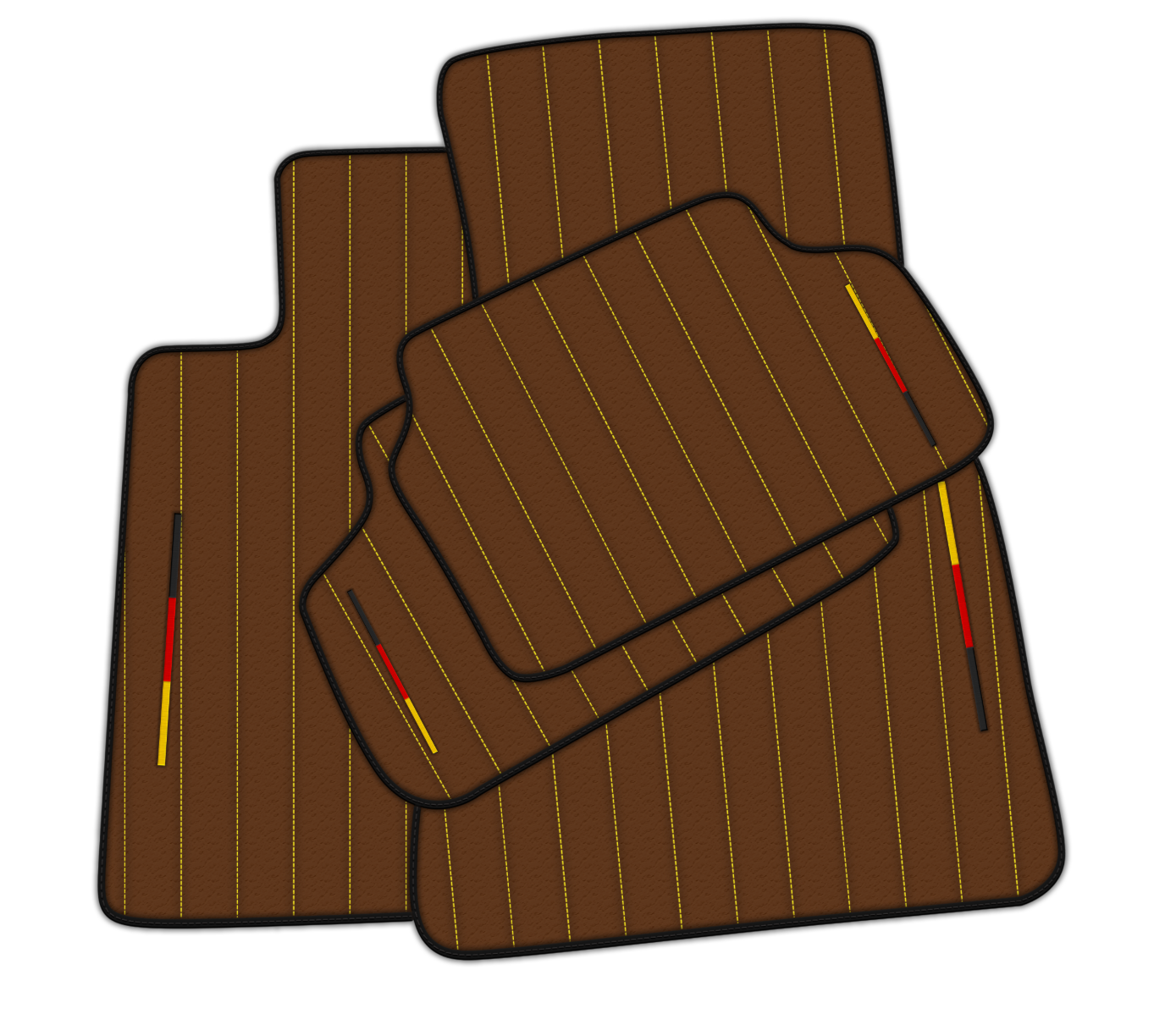 Stylish Customizable Brown Leather Floor Mats for BMW i8 Series l12 I15