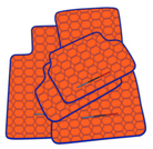 Stylish Customizable Orange Leather Floor Mats for BMW