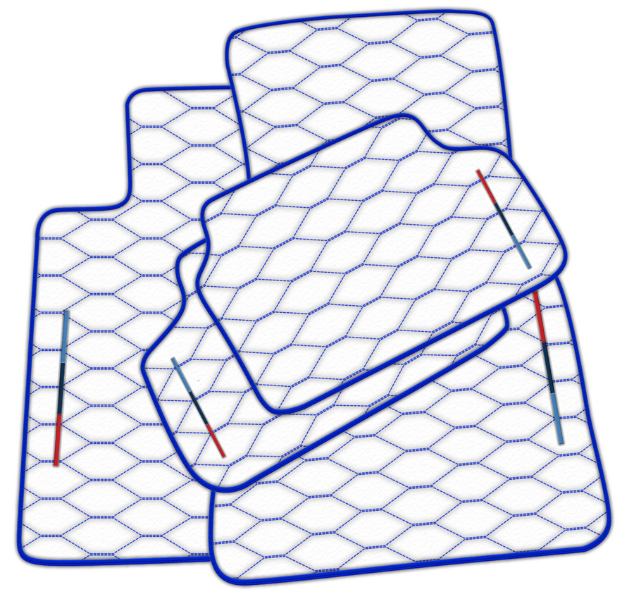 Black Leather Floor Mats for BMW G20 (2019-2024) - Viper Hex Pattern