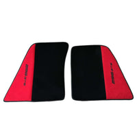 Black Floor Mats for Ferrari 296 GTS (2022-2024) with Red Alcantara Leather - AutoWin