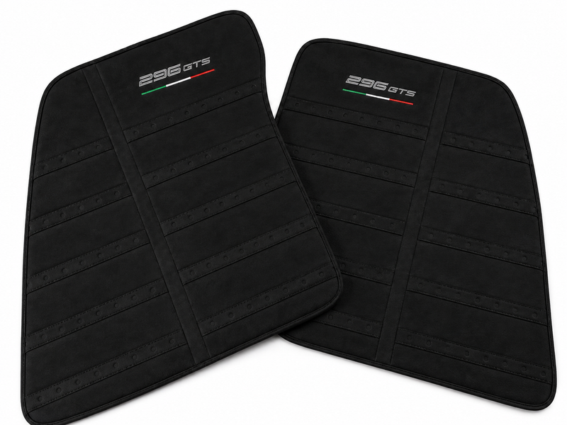 Leather Floor Mats with Daytona Design for Ferrari 296 GTS (2022-2025) - Silver Logo (Copy)
