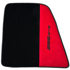 Black Floor Mats for Ferrari 296 GTS (2022-2024) with Red Alcantara Leather - AutoWin