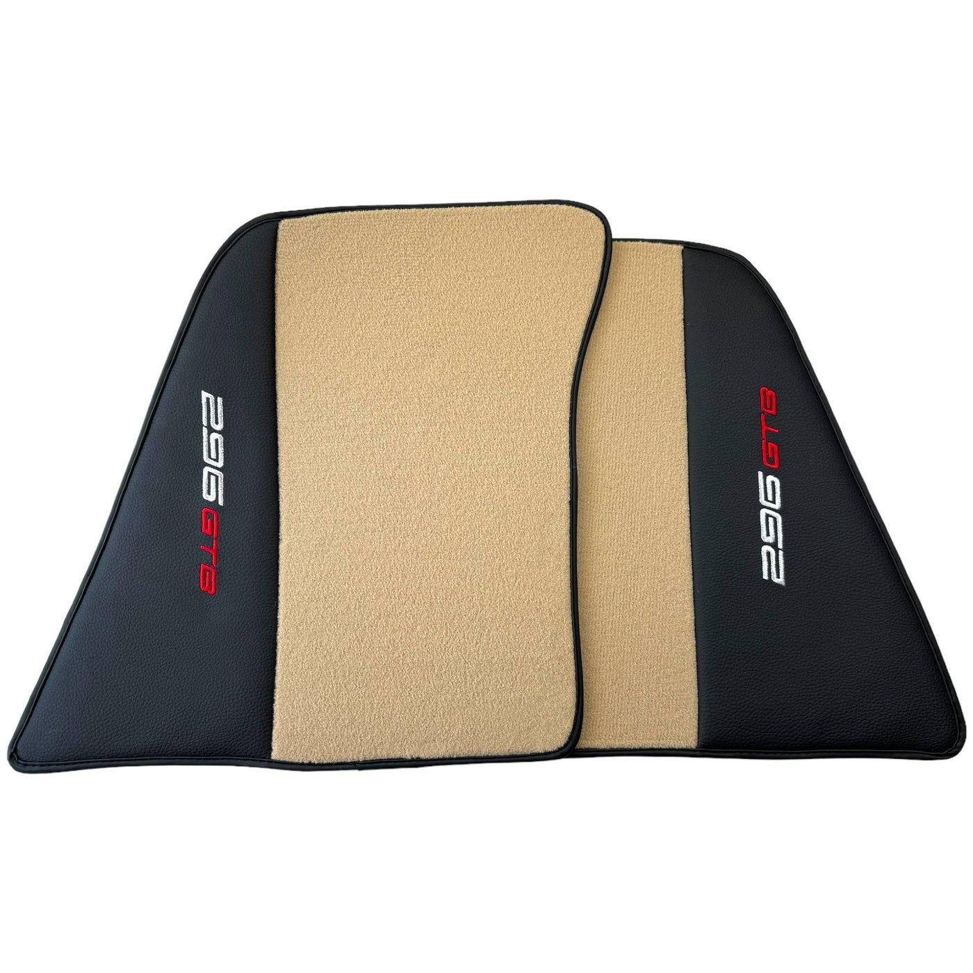 Beige Floor Mats for Ferrari 296 GTB (2022-2024) with Leather - AutoWin