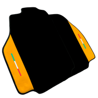 Black Floor Mats for Ferrari 458 Speciale (2012-2015) with Yellow Leather