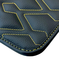 Black Leather Floor Mats for Rolls-Royce Cullinan RR31 (2018-2023) ER56 Design - AutoWin