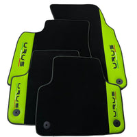 Black Floor Mats for Lamborghini Urus with Green Leather | Black Logo - AutoWin