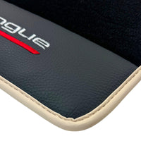 Black Floor Mats for Ferrari Purosangue with Leather and Beige Trim | Italian Edition - AutoWin