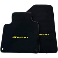 Floor Mats for Honda S2000 (1999–2004) Black Tailored with Yellow S2000 Logo - AutoWin