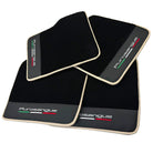 Black Floor Mats for Ferrari Purosangue with Leather and Beige Trim | Italian Edition - AutoWin