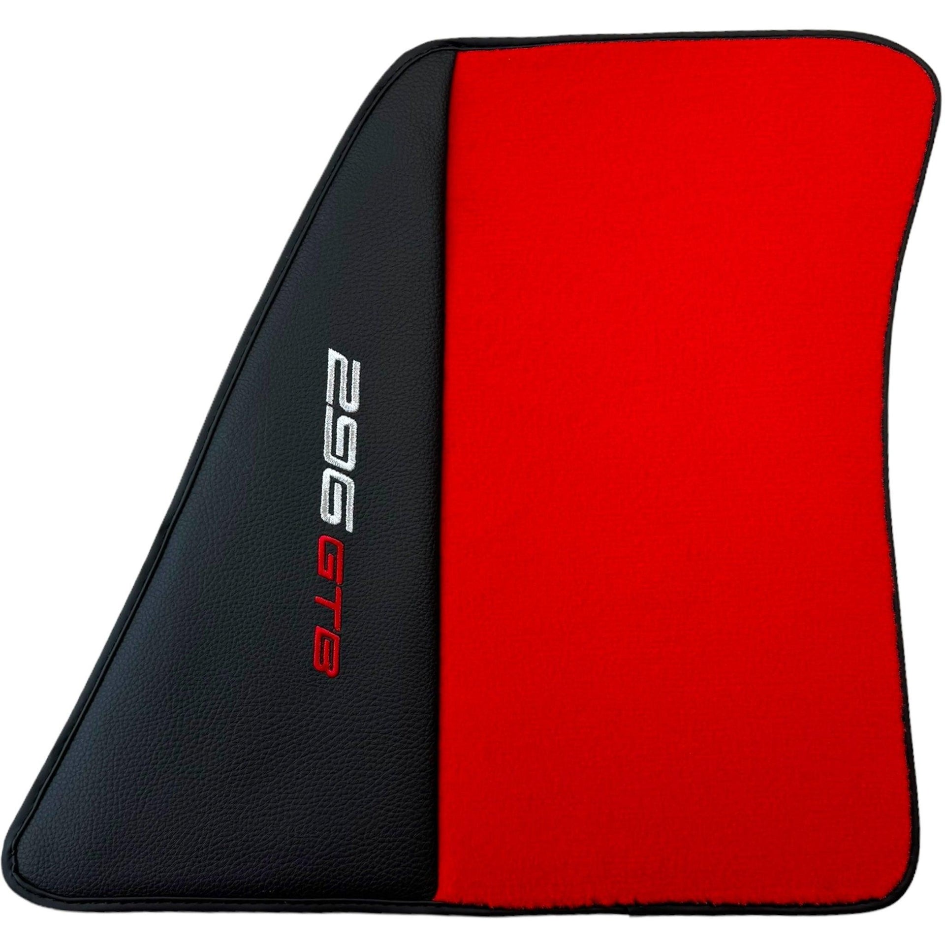 Red Floor Mats for Ferrari 296 GTB (2022-2024) with Leather - AutoWin