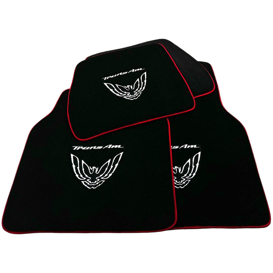 Black Floor Mats Red Trim for Pontiac FireBird (1993-2002) Trans Am - AutoWin