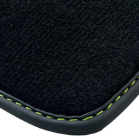 Black Floor Mats for Lamborghini Huracan Tecnica with Alcantara Leather | Green Edition - AutoWin