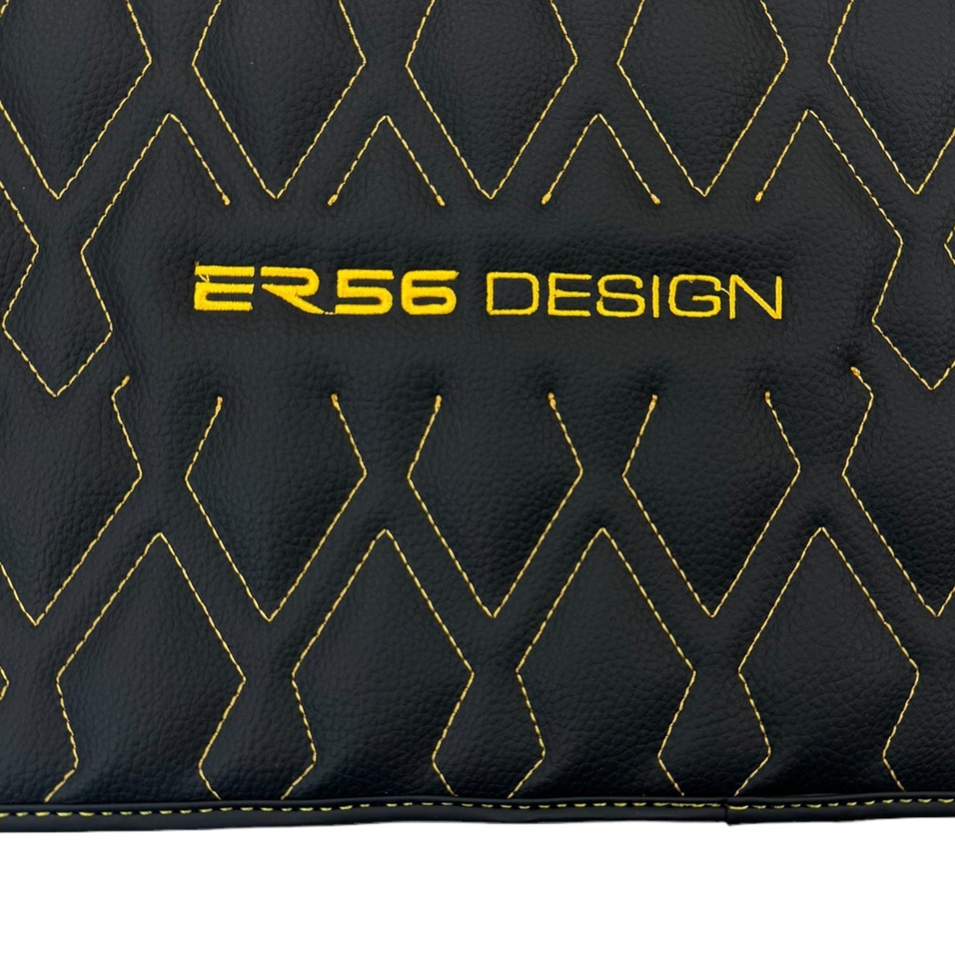 Black Leather Floor Mats for Rolls-Royce Ghost Series II (2021-2024) ER56 Design - AutoWin