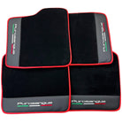 Black Floor Mats for Ferrari Purosangue with Leather and Red Trim | Italian Edition - AutoWin