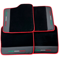 Black Floor Mats for Ferrari Purosangue with Leather and Red Trim | Italian Edition - AutoWin