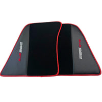 Black Floor Mats for Ferrari 296 GTS (2022-2024) with Carbon Fiber | Red Trim - AutoWin