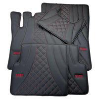 Black Leather Floor Mats for Mercedes-Benz G Class W463 (2008-2018) ER56 Design - AutoWin