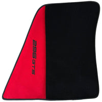 Black Floor Mats for Ferrari 296 GTS (2022-2024) with Red Alcantara Leather - AutoWin