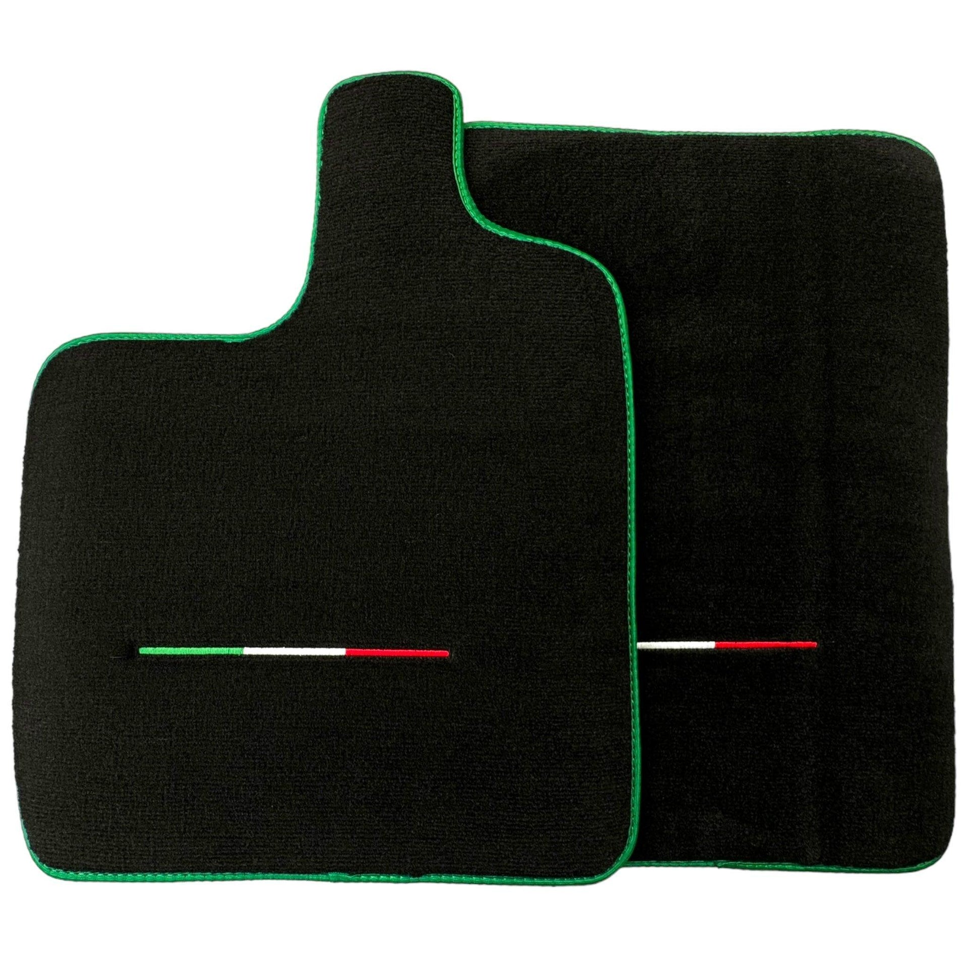 Black Floor Mats for Ferrari Purosangue with Green Trim | Italian Edition - AutoWin
