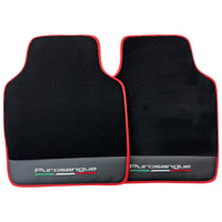 Black Floor Mats for Ferrari Purosangue with Leather and Red Trim | Italian Edition - AutoWin