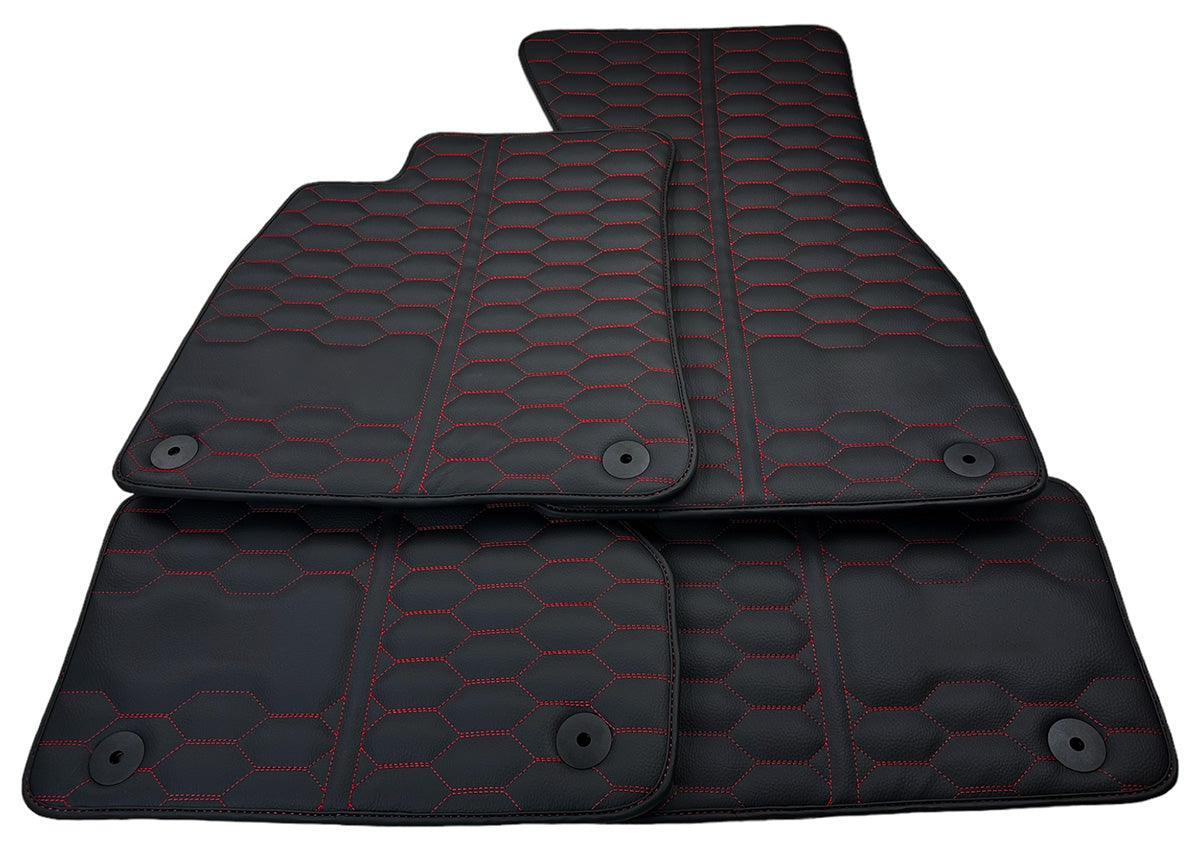Customizable Black Leather Floor Mats for Audi Q8 e-tron (2023-2025) - AutoWin