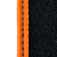 Black Sheepskin Floor Mats for Rolls-Royce Cullinan | Orange Trim - AutoWin