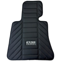 Black Leather Floor Mats for Rolls Royce Shadow (1965-1977) ER56 Design - AutoWin