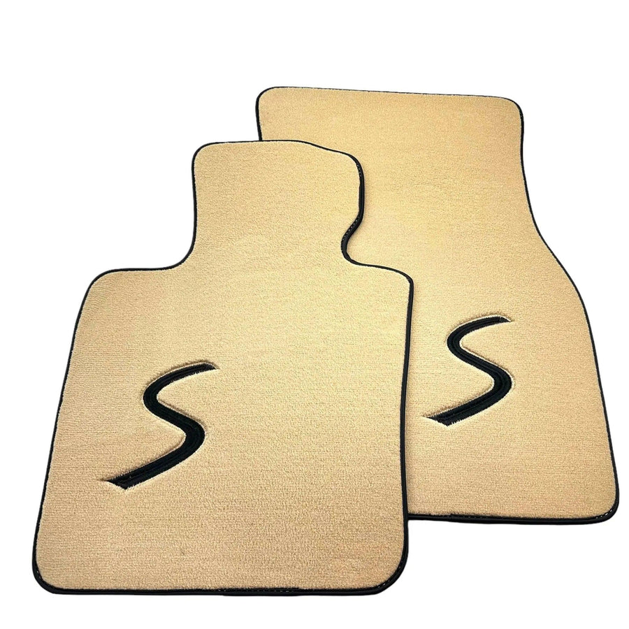 Beige Floor Mats for Mini Cabrio R56 Convertible (2009-2016) - AutoWin