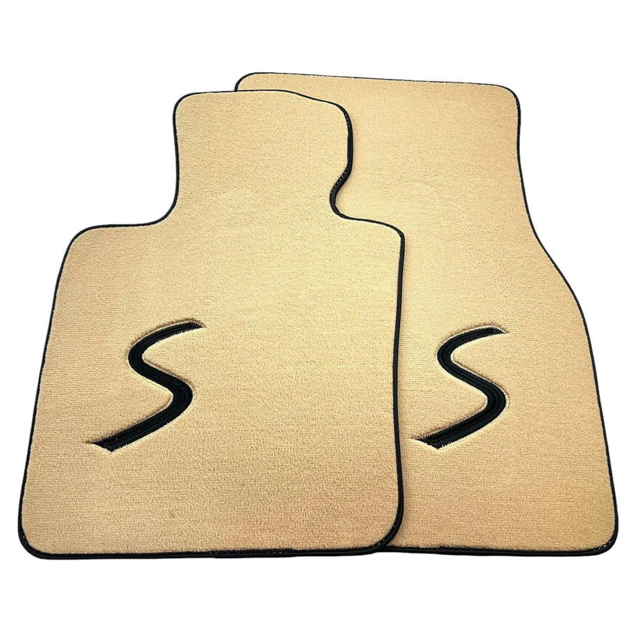Beige Floor Mats for Mini Cabrio R56 Convertible (2009-2016) - AutoWin