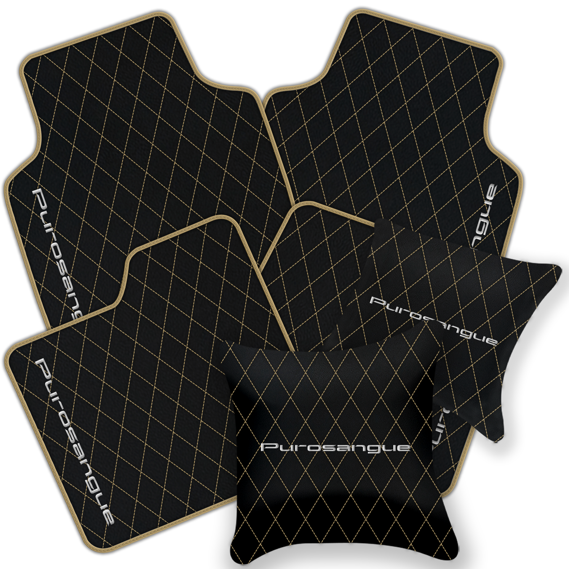 Premium Black Leather Floor Mats for Rolls Royce Shadow (1965-1977)