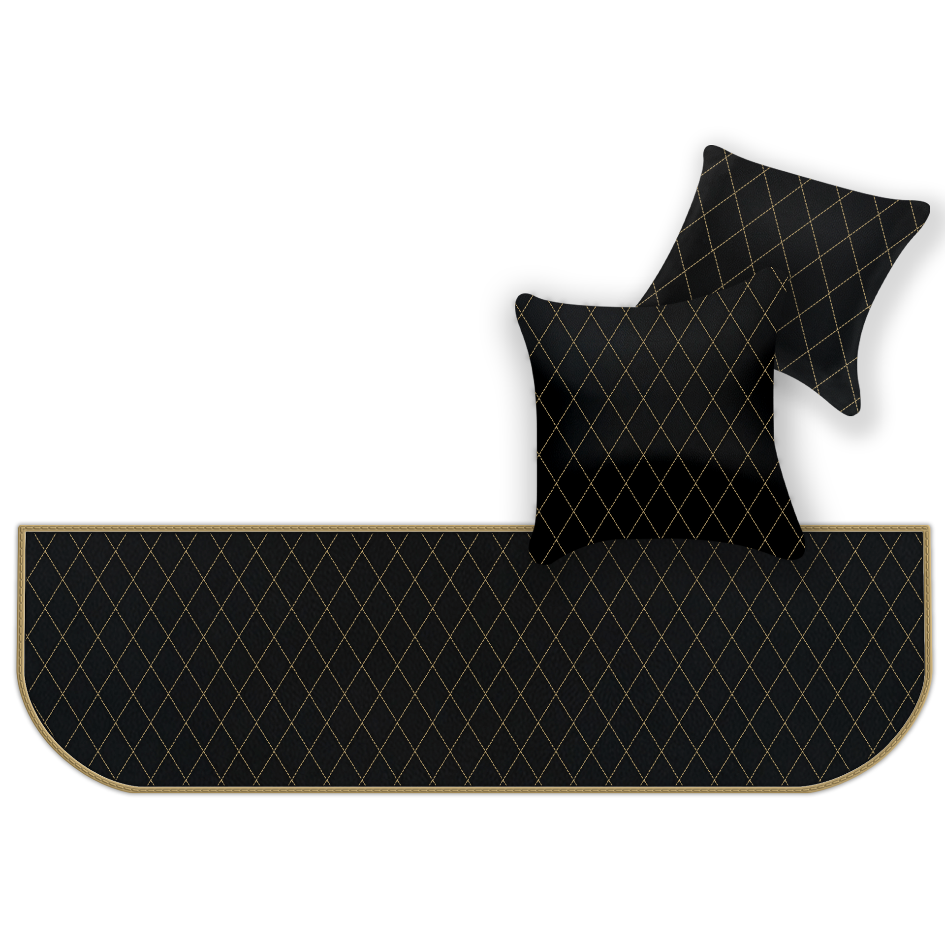 Customizable Leather Floor Mats with Double Diamond Pattern for Ferrari 550 Maranello (1996-2002) - AutoWin