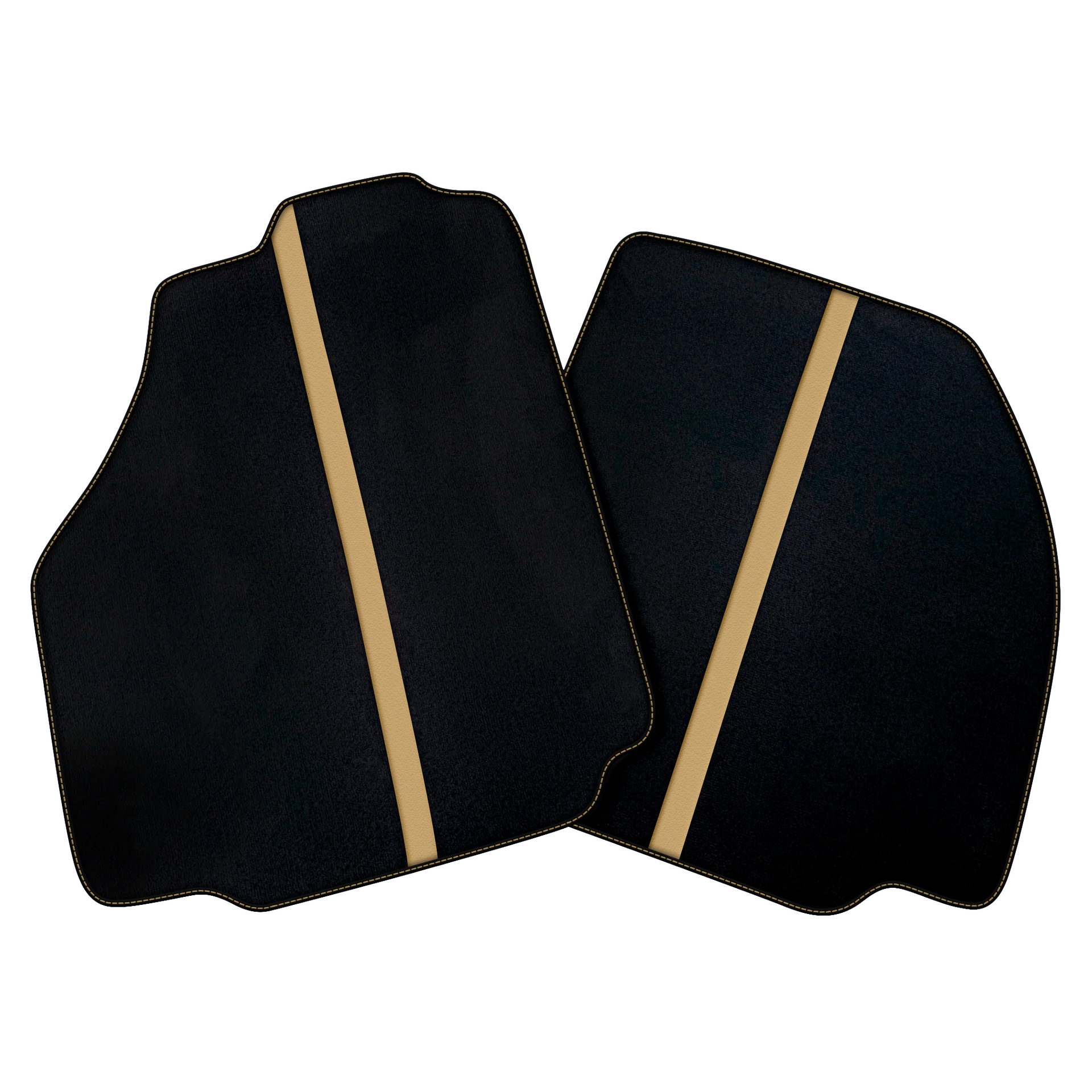 Black Car Floor Mats with Leather Line for Ferrari 488 GTB (2016-2022) | Various Colors