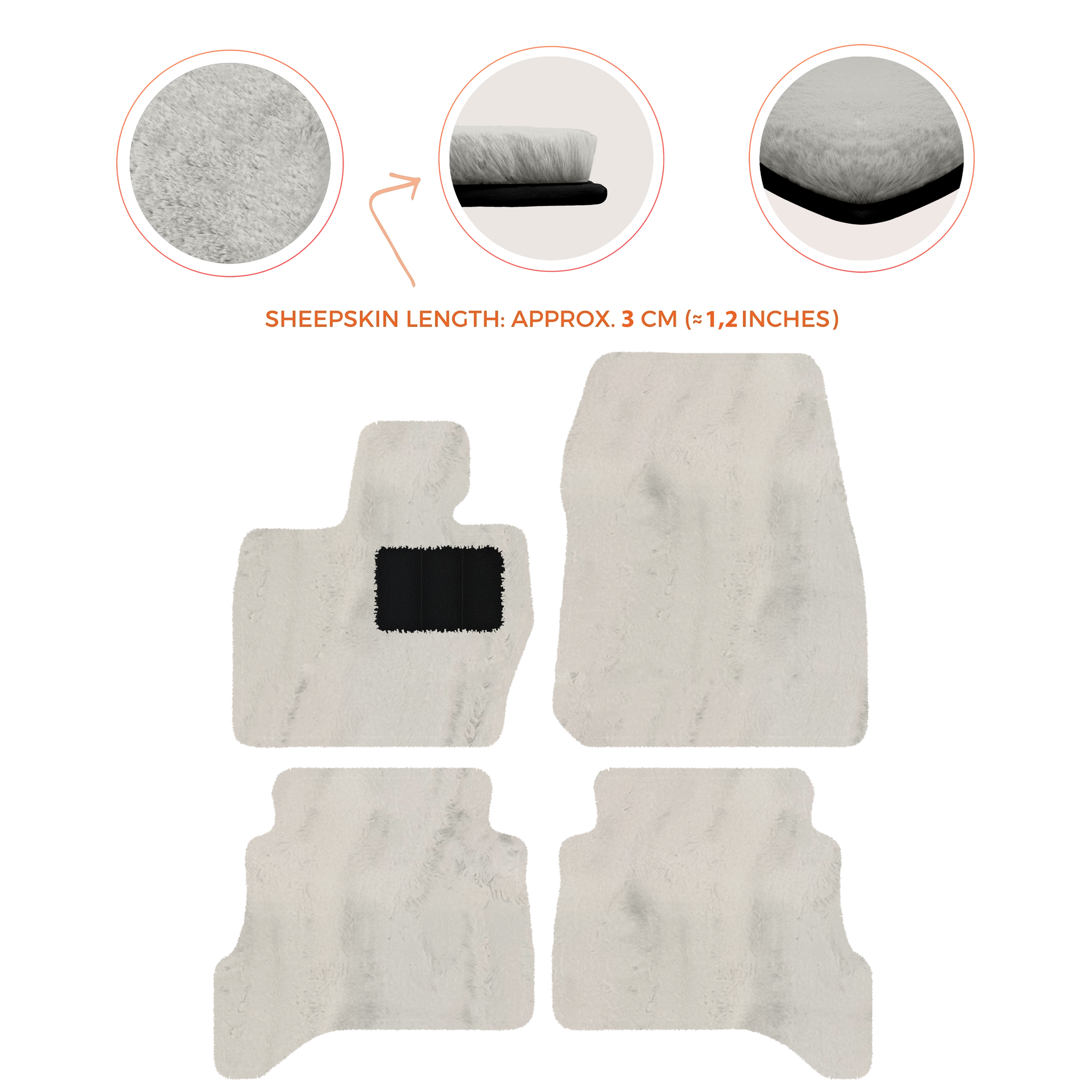 Premium Sheepskin Floor Mats for Range Rover Evoque (2015-2019)
