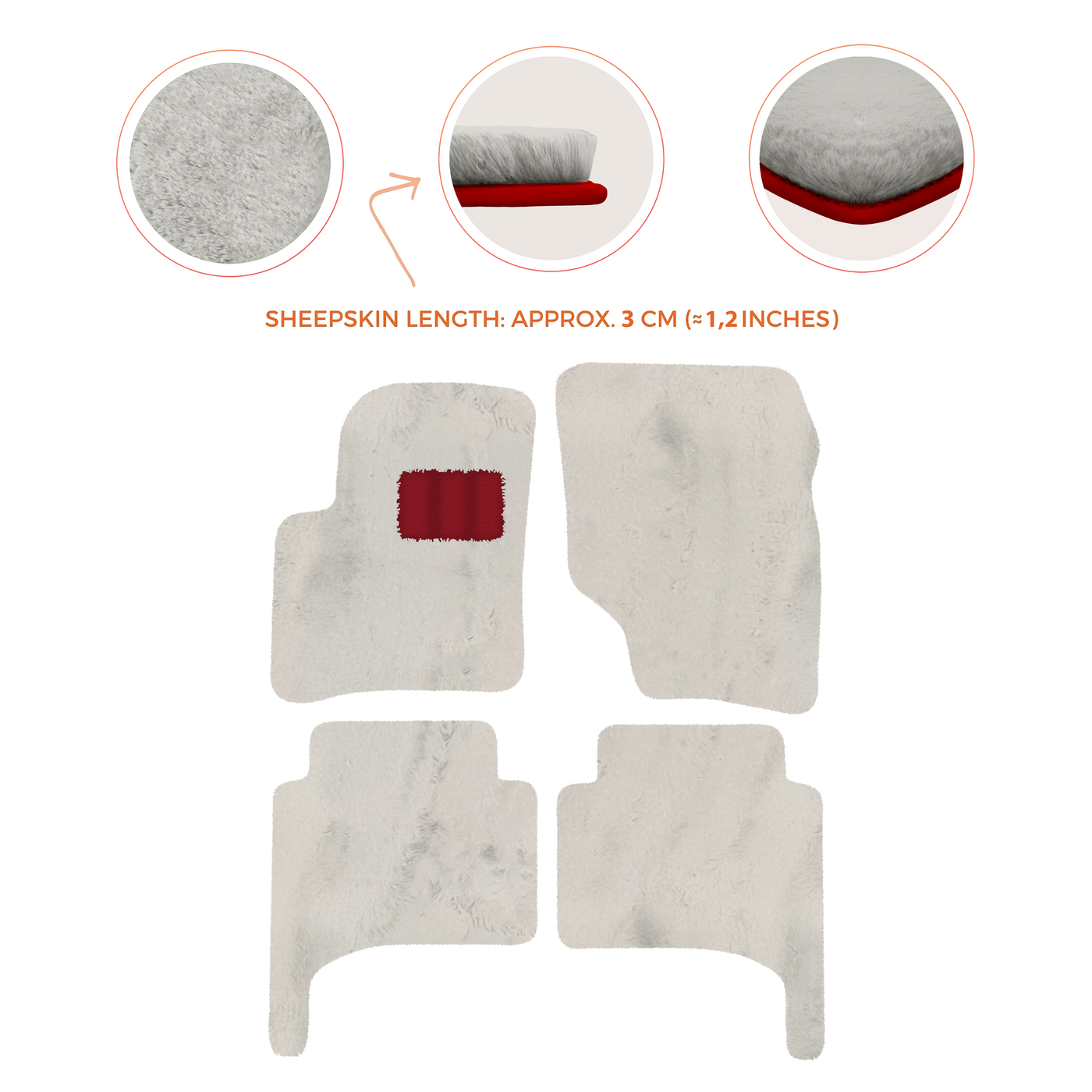 Premium Quality Sheepskin Floor Mats for Porsche 550 (1953-1956)