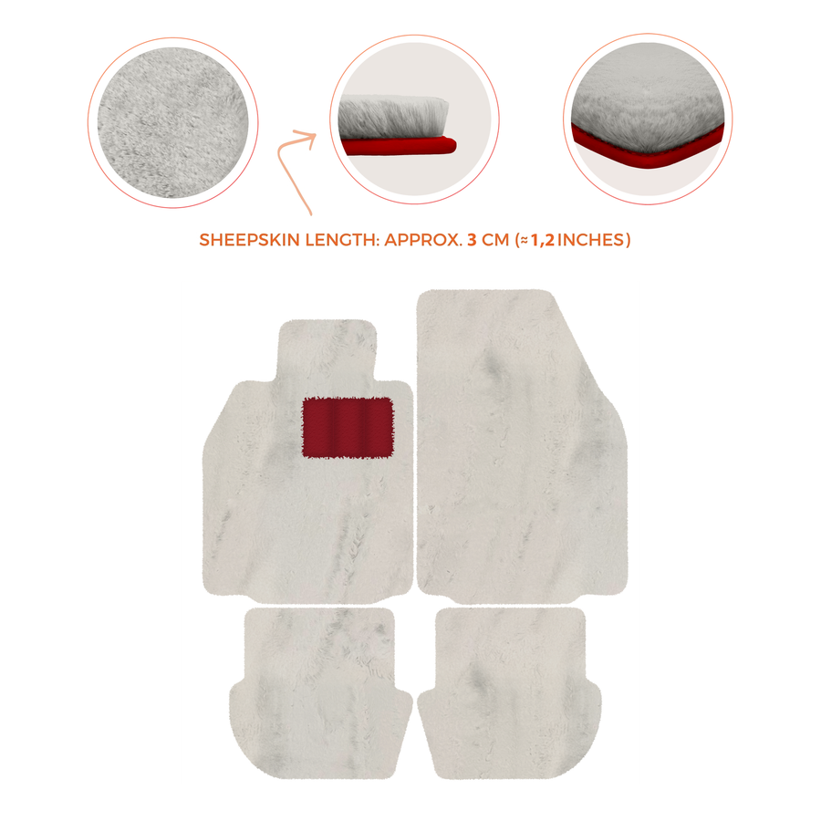 Premium Luxury Sheepskin Floor Mats for Porsche 911 (2004-2012)
