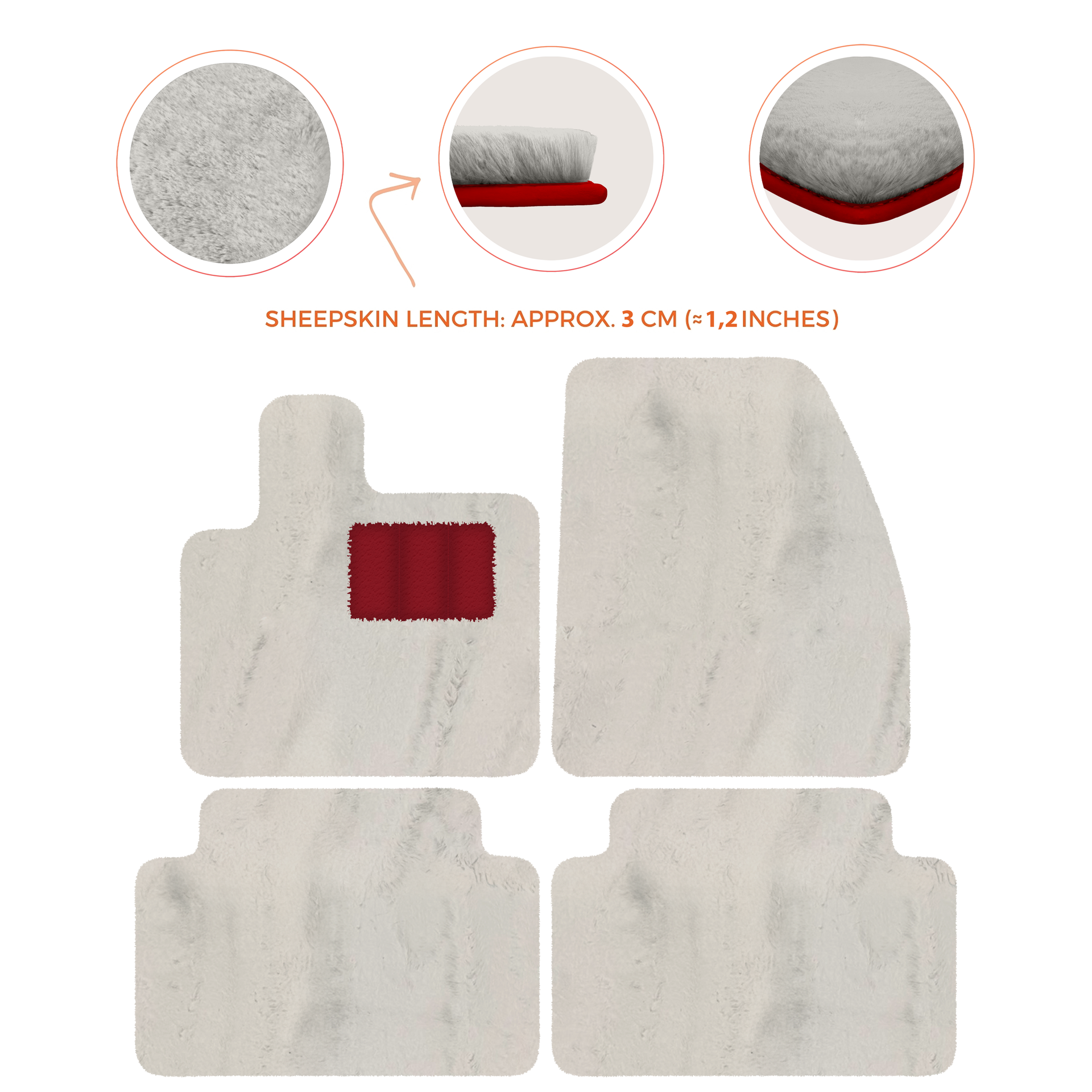 Premium Sheepskin Floor Mats for Range Rover Evoque (2016-2024)