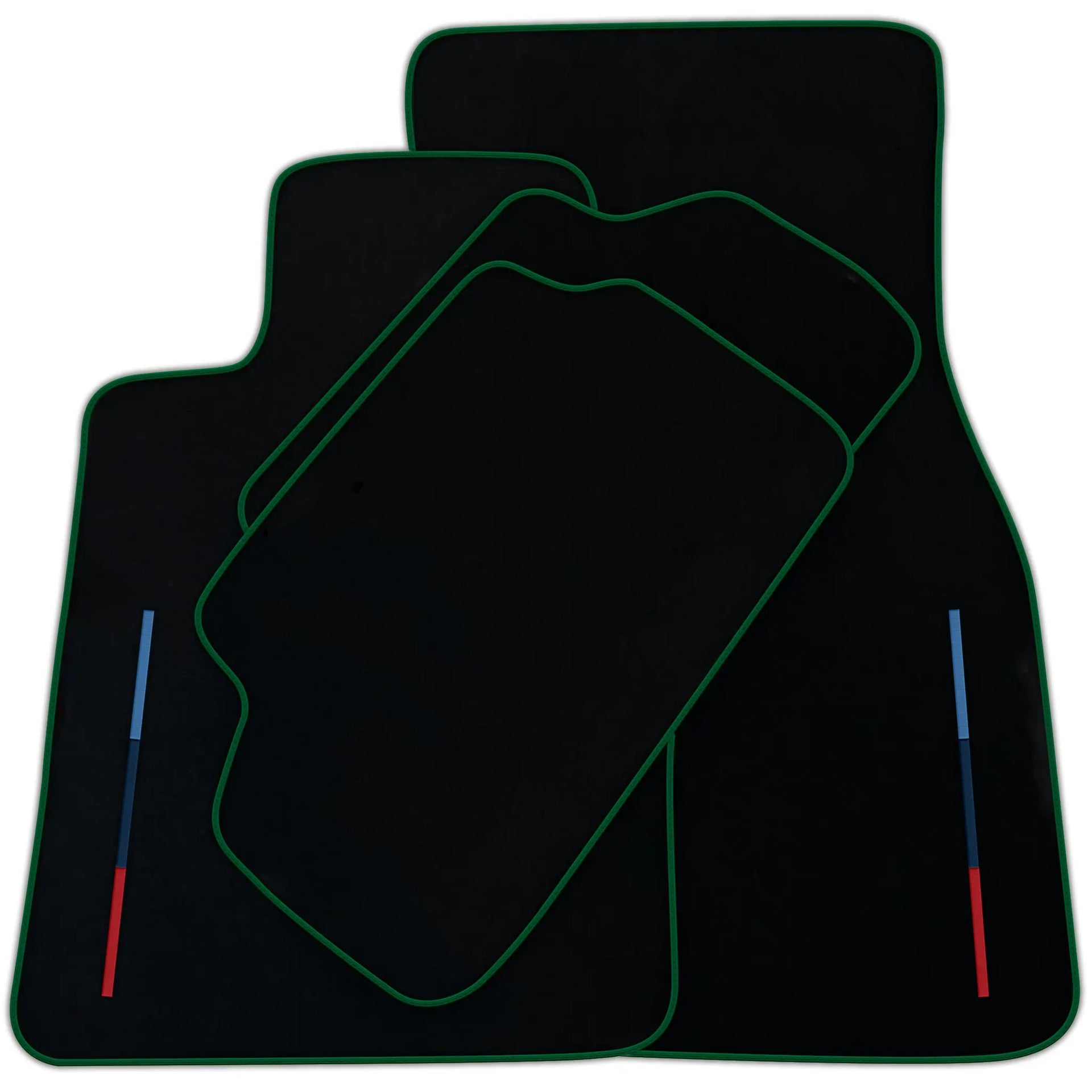 Black Floor Mats For BMW 3 Series E46 Convertible With 3 Color Stripes Tailored Set Perfect Fit | Various Trim Colors